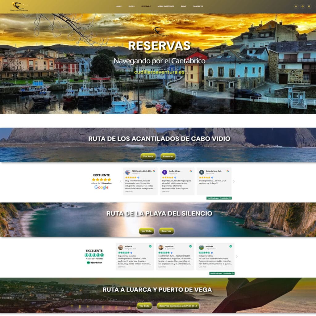 Caso de éxito MGAwebs: rediseñamos CudilleroAventura.es 5 cudillero aventura3